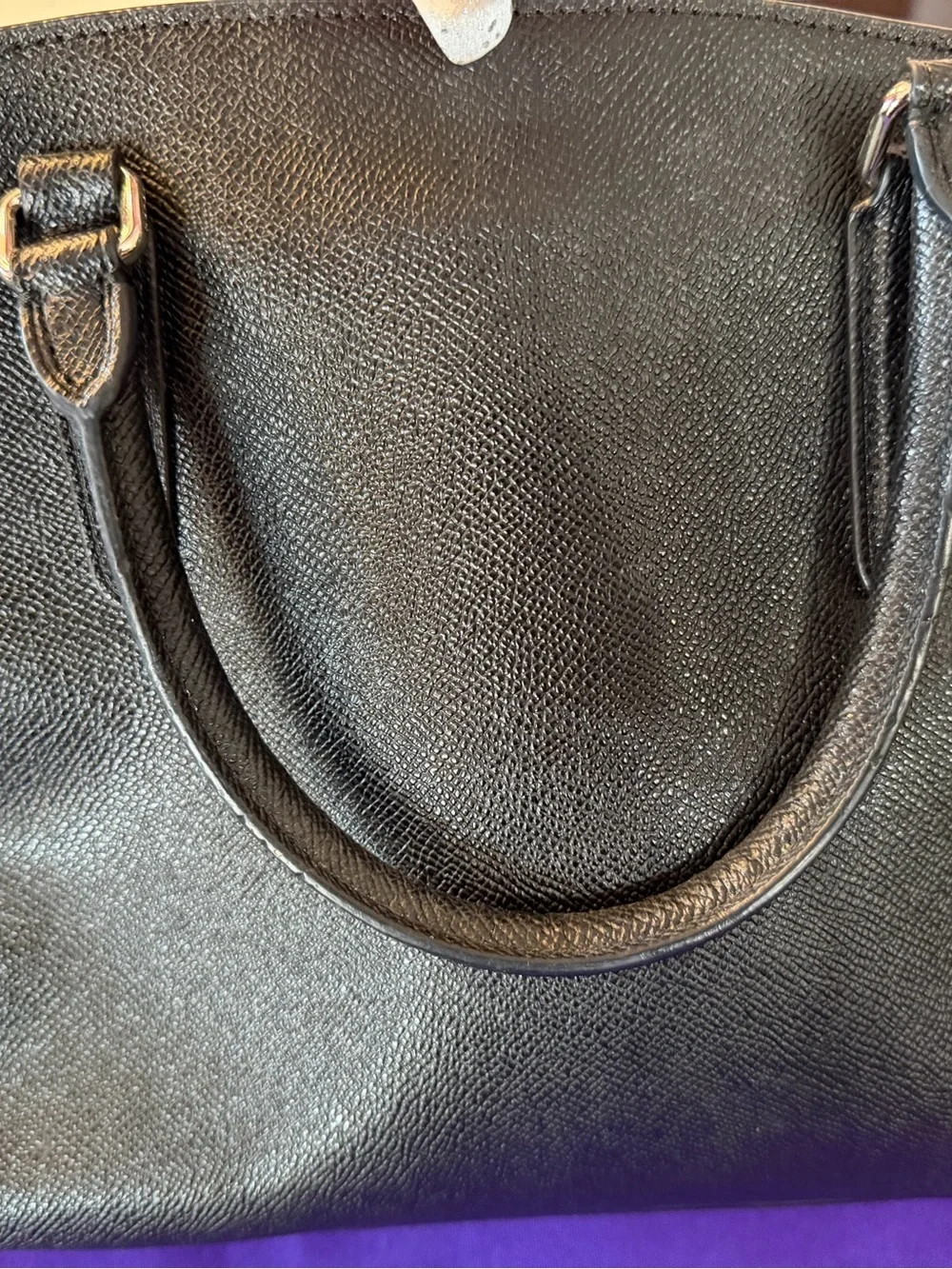 Coach Black Leather Satchel with Silver Hardware